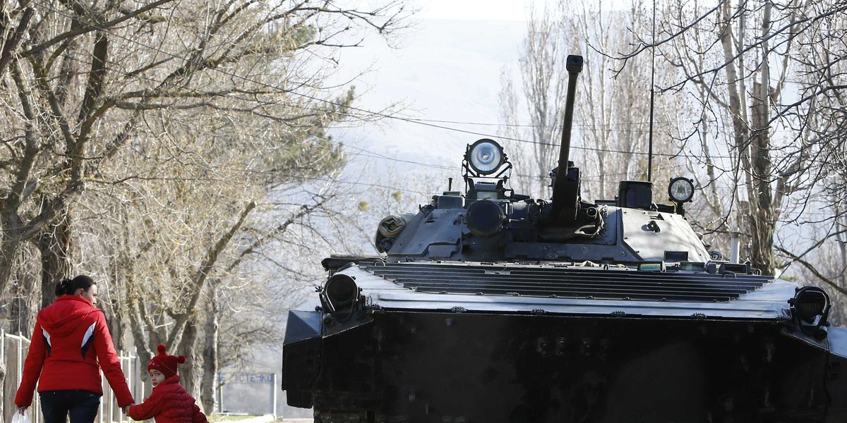 A Russian tank in Crimea.