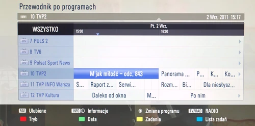 Dla porównania - proste, ale przejrzyste EPG w monitorze LG