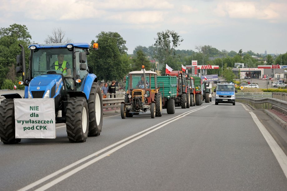 Protest przeciwko CPK w Wiskitkach w czerwcu 2022 r.