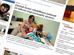 Rehabilitanci połamali dziecku nogi