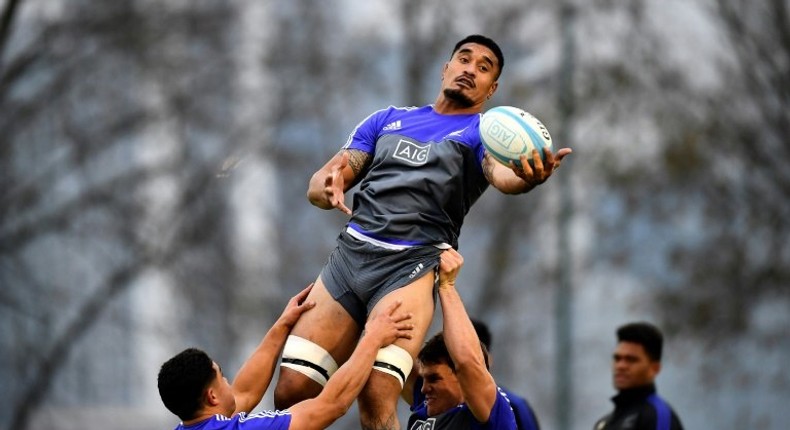 Auckland Blues' hardman Jerome Kaino (C) has joined a growing list of All Blacks sidelined by injury