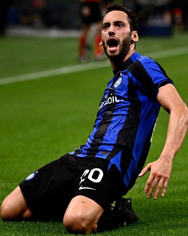 Hakan Çalhanoğlu who blasted the ball past Marc-André ter Stegen to give Inter Milan the lead
