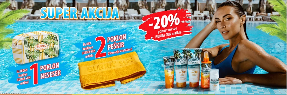 Bura, proizvodi za sunčanje