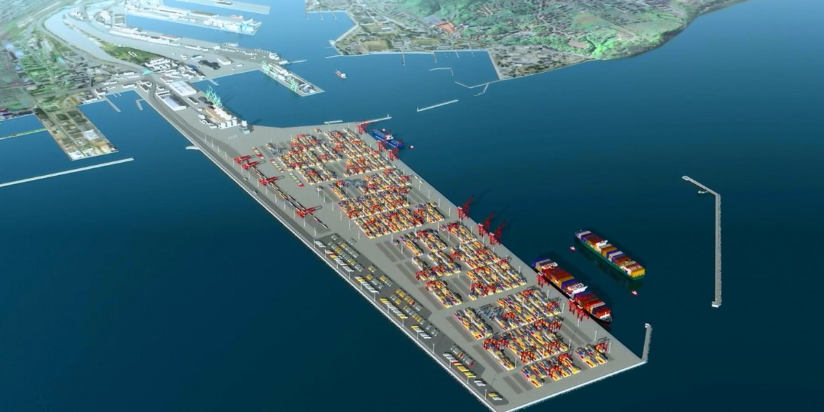 Wizualizacja Portu Zewnętrznego, który planowany jest w ramach programu Port Gdynia 2030