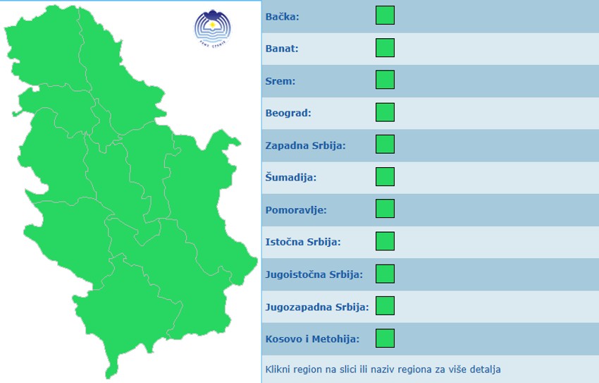 Zeleni meteoalarm danas u Srbiji