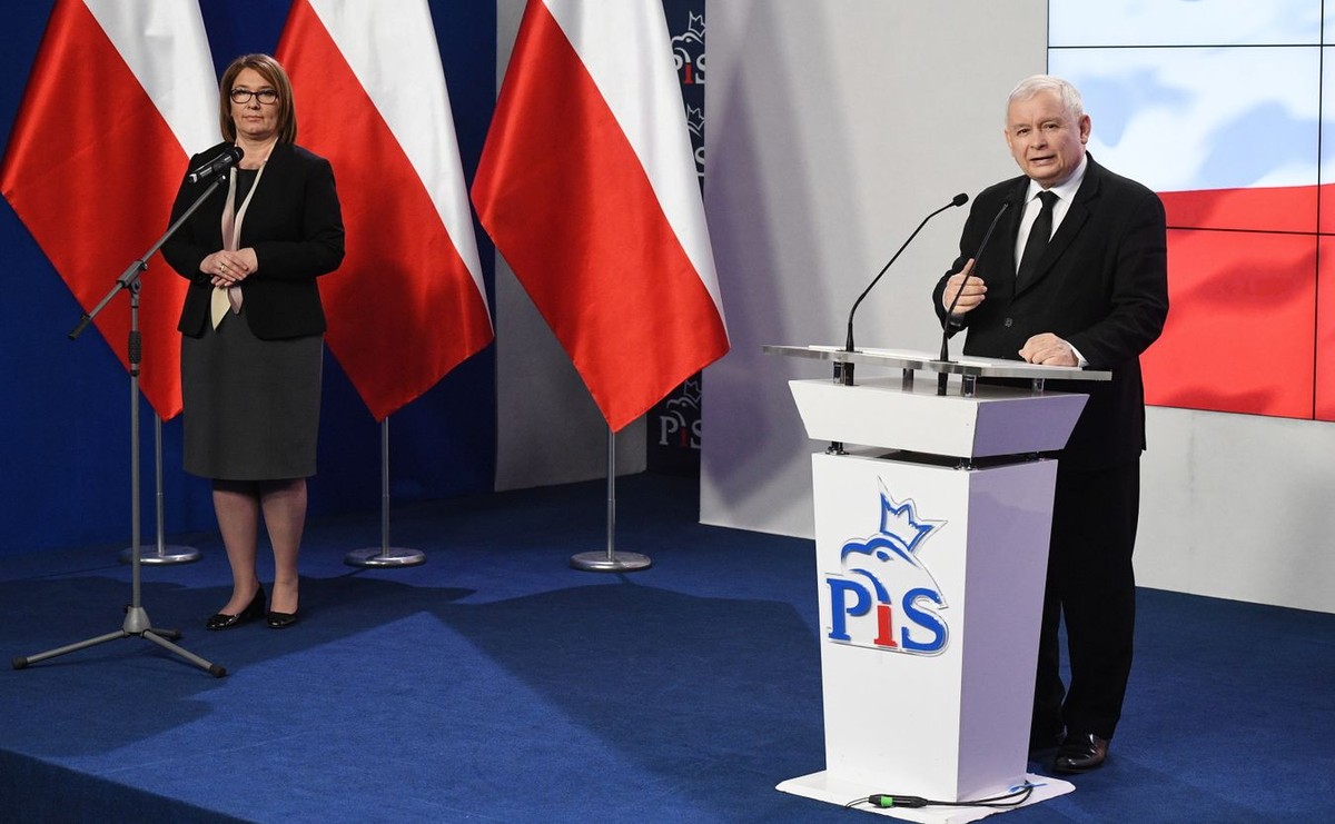 Beata Mazurek i Jarosław Kaczyński