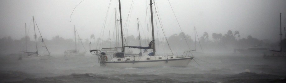 Boats at a marina in South Beach as Hurricane Irma arrives in Miami Beach on Sunday.