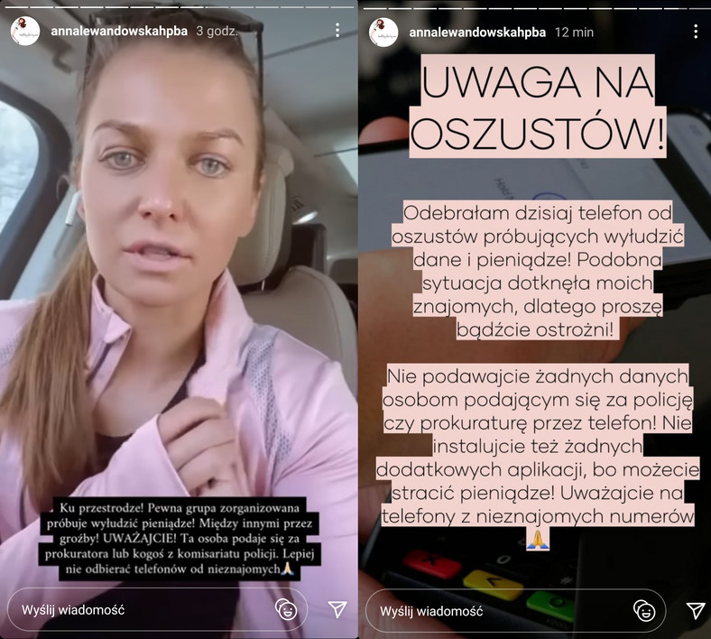 Anna Lewandowska ostrzega przed oszustami