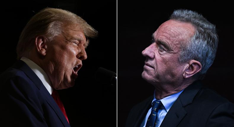 Donald Trump unleashed attacks against Robert F. Kennedy Jr., a longshot independent candidate, on Friday.Alex Wong and Tayfun Coskun/Getty Images