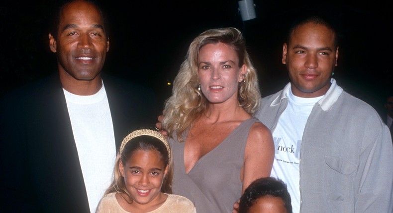 O.J. Simpson, Nicole Brown Simpson, Jason Simpson, Sydney Brooke Simpson, and Justin Simpson in 1994.Ron Davis/Getty Images