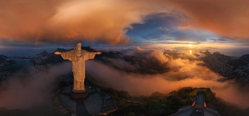 Statua Hrista Spasitelja iznad Rio de Žaneira (FOTO: AirPano.com)