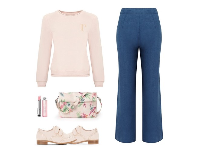 Pudrowy róż. STYLIZACJE na wiosnę (elementy zestawu z oferty La Redoute)