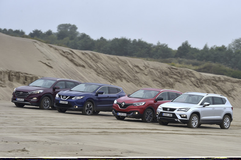 Porównanie 4x4: Seat Ateca kontra Nissan Qashqai, Hyundai Tucson i Renault Kadjar