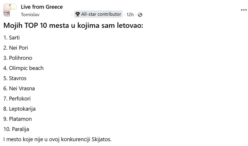 Fejsbuk objava