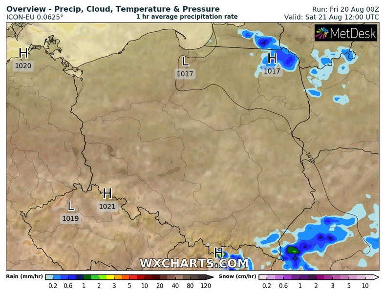 W sobotę przelotny deszcz możliwy jest na wschodzie Polski