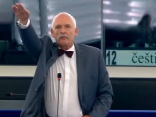 Janusz Korwin-Mikke hajluje w UE