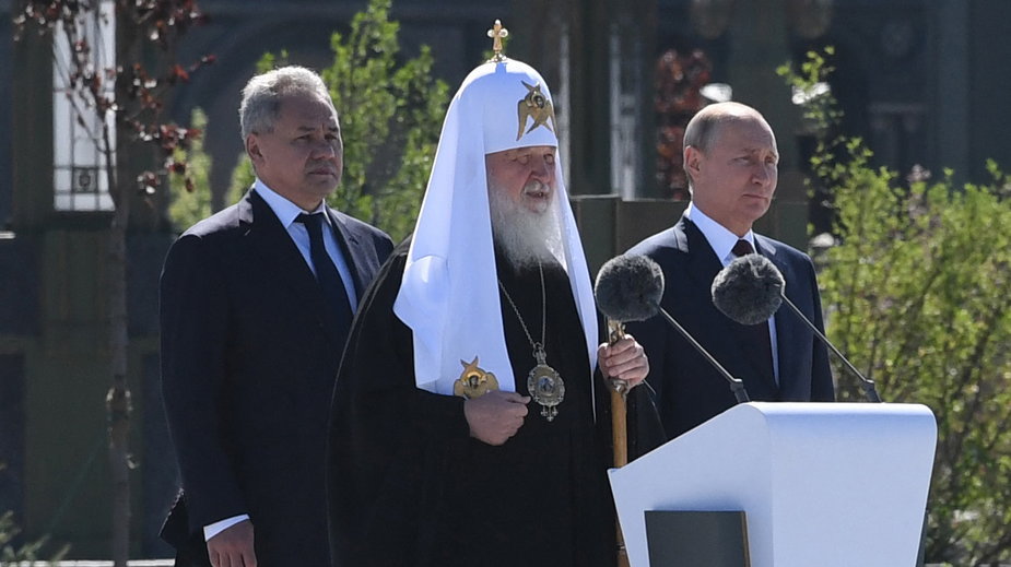 Siergiej Szojgu, patriarcha Cyryl i Władimir Putin