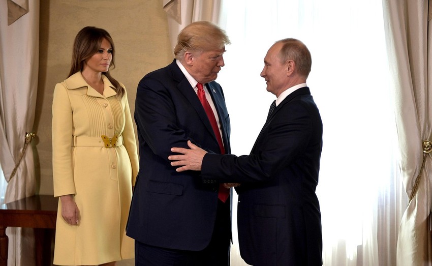 Melanija Tramp, Donald Tramp i Vladimir Putin u Helsinkiju 2018.
