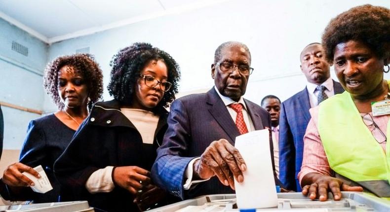 Zimbabwean president Robert Mugabe bowed to pressure and resigned in November 2017. Here he casts his first post-ouster vote, in July 2018