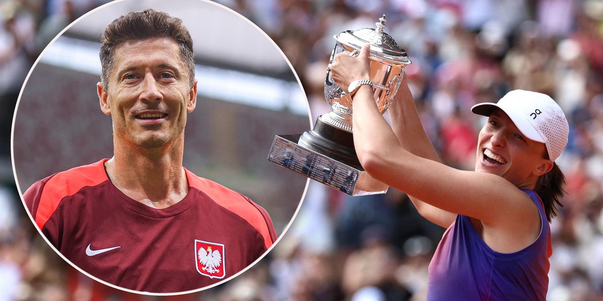 Robert Lewandowski mocno kibicuje Idze Świątek. 