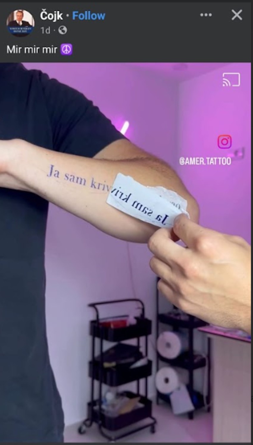 Tetoviraju Harisovu rečenicu