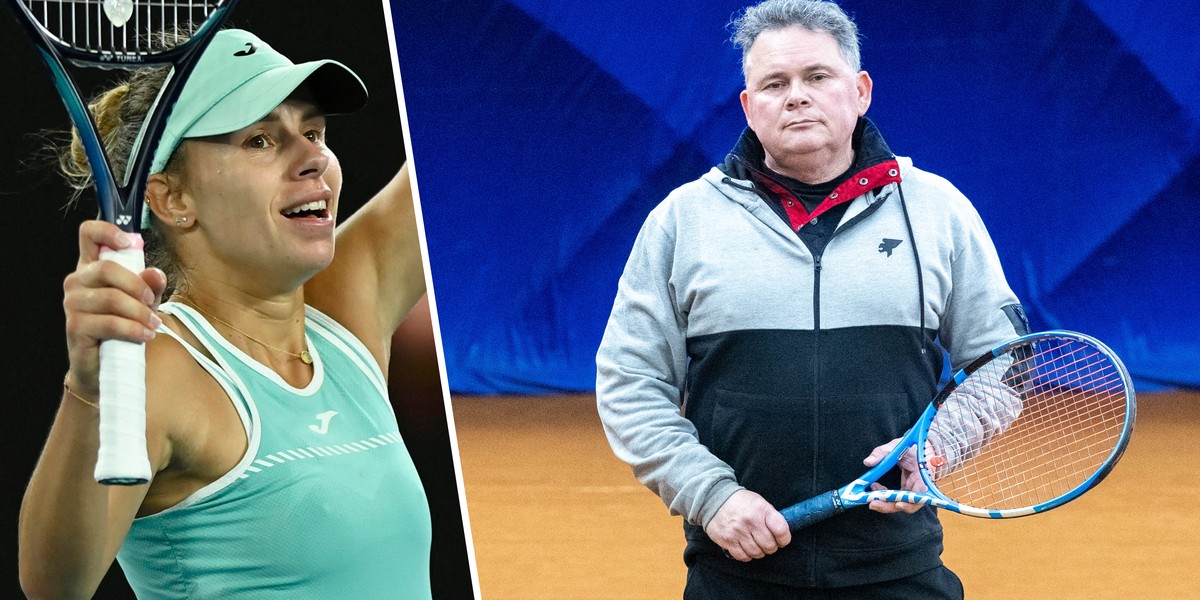 Półfinalistka Australian Open Magda Linette i jej ociec Tomasz Linette.