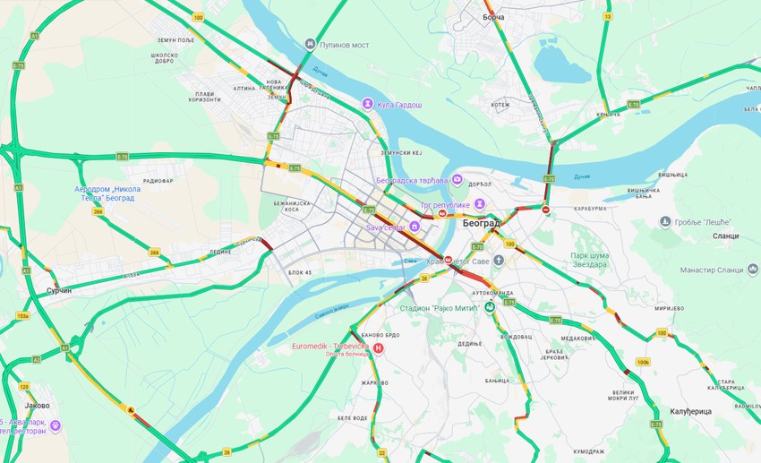 Gužva u Beogradu 25. marta