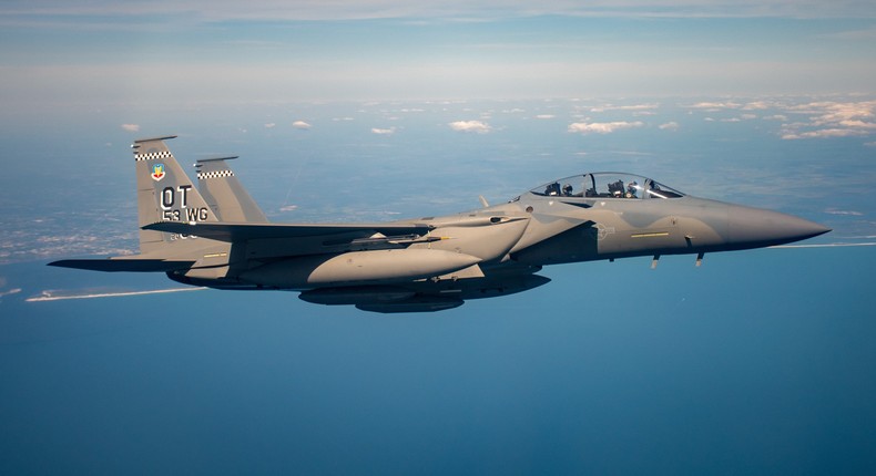 An F-15EX Eagle II from the 85th Test and Evaluation Squadron, 53rd Wing, takes flight for the first time out of Eglin Air Force Base, Fla., April 26, 2021, prior to departure for Northern Edge 2021.US Air Force photo by 1st Lt Savanah Bray