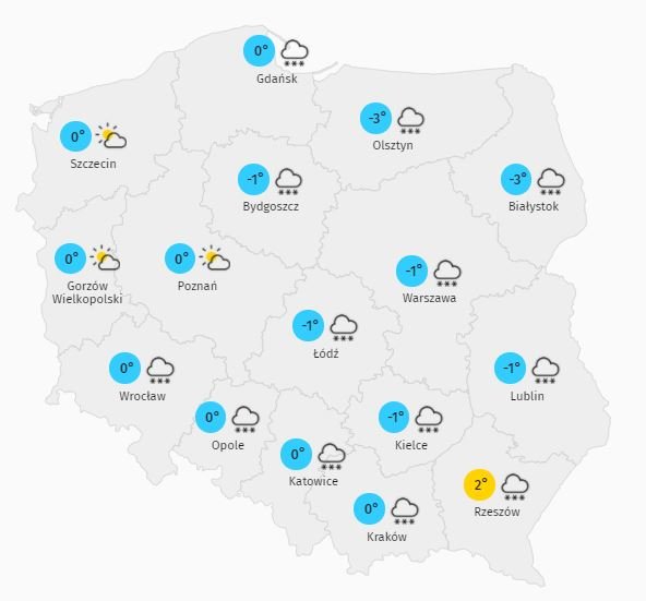 Prognoza pogody niedziela 31 stycznia