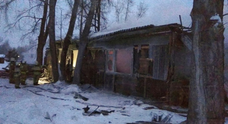 The fire broke out in the grounds of a private saw mill in the Prichulymsky settlement and the wooden shack was used to house workers despite its substandard conditions, authorities said