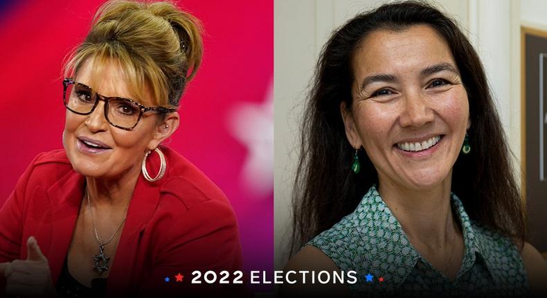 Former Republican Gov. Sarah Palin, left, faces Democratic Rep. Mary Peltola, right, and three other candidates.LM Otero/AP Photo; Amanda Andrade-Rhoades/AP Photo; Insider