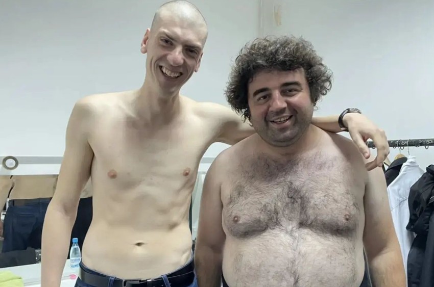 Jovan Jovanović sa Brankom Jankovićem na snimanju filma