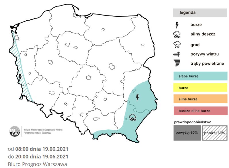 Lokalnie przejdą burze