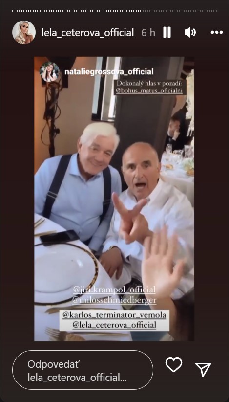 Svadbu si užil aj Jiří Krampol.  