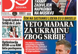 Blic naslovna strana za 25.6.