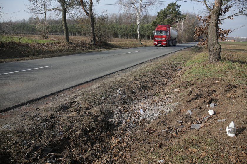 Miejsce wypadku pod Rawą Mazowiecką