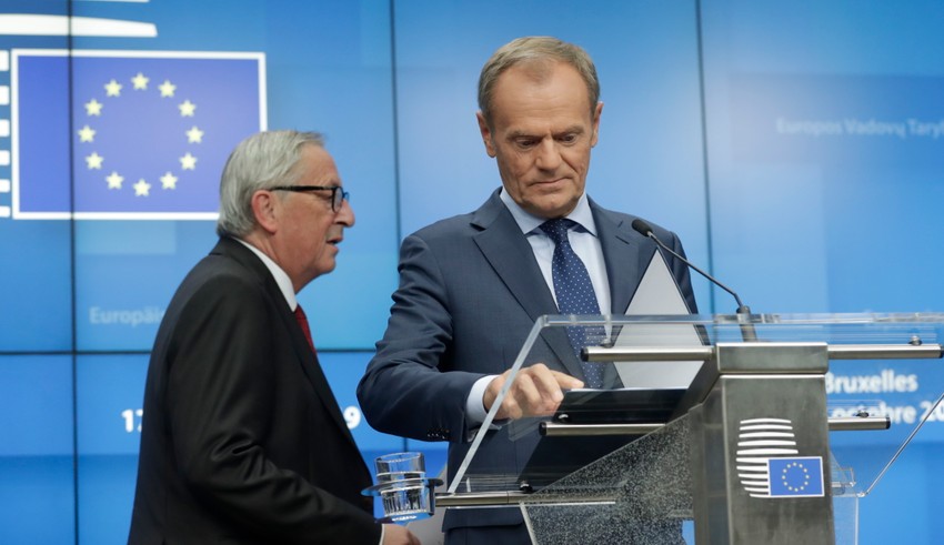 Žan Klod Junker i Donald Tusk 20191017 epa olivier hoslet brussels Di017681310