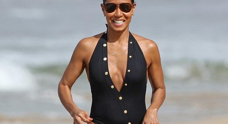 Jada Pinkett Smith in Versace swimsuit