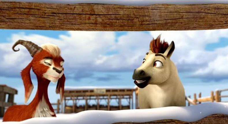 Hazel and Elliot in the animation, 'Elliot:The Littlest Reindeer'