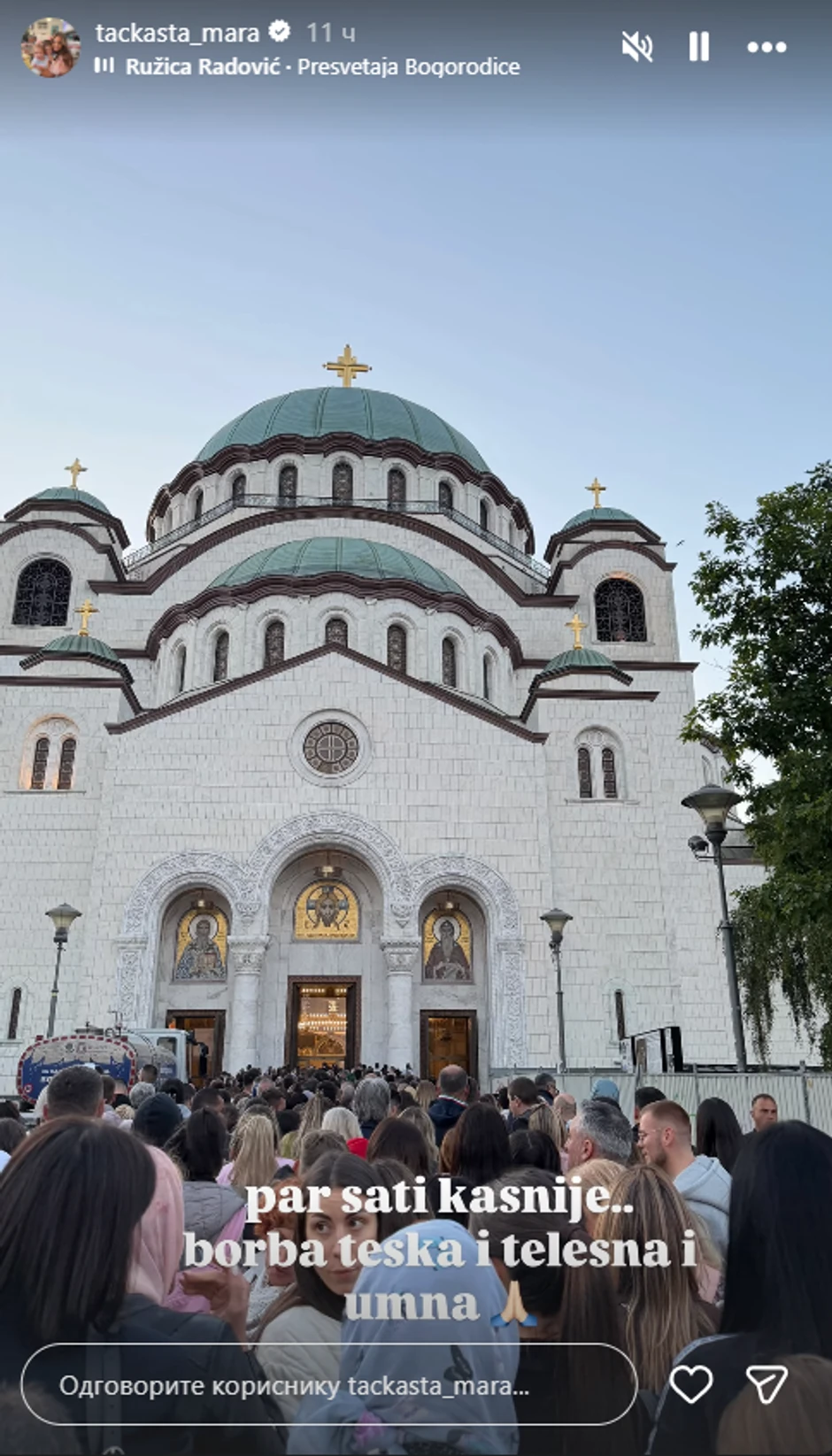 Tačkasta Mara celu noć bila ispred Hrama Svetog Save