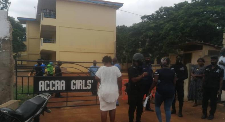WATCH: Heavy security presence at Accra Girls SHS as parents rush to withdraw wards