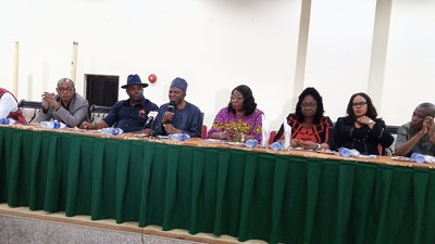 Some of the officials at a joint meeting with officials of Abia and Akwa Ibom to find lasting solution to the lingering boundary dispute between the states, in Abuja on Wednesday, July 18, 2023 (Credit: NAN)