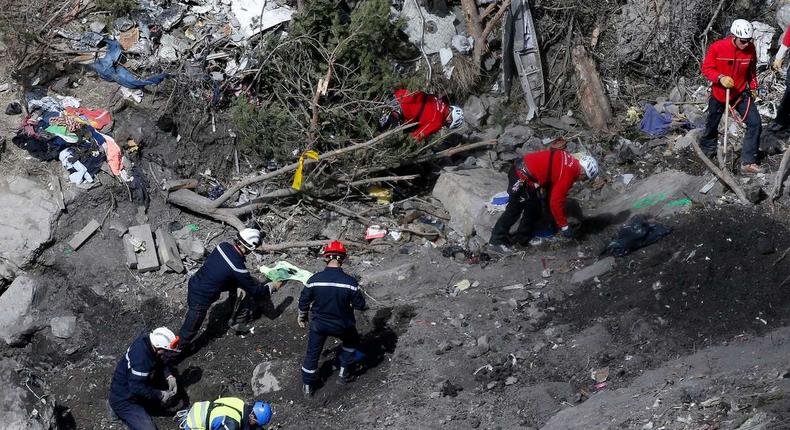 Crash site of the Germanwings plane.