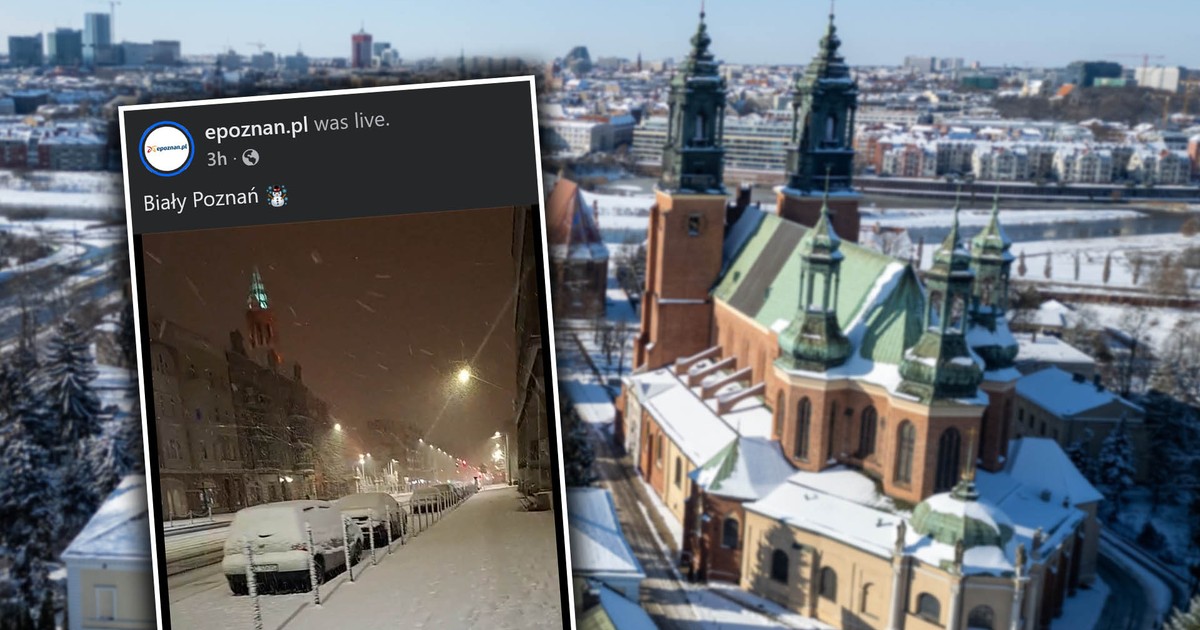 Zrobili relację na żywo z opadów śniegu w Poznaniu. Internauci nie mają litości