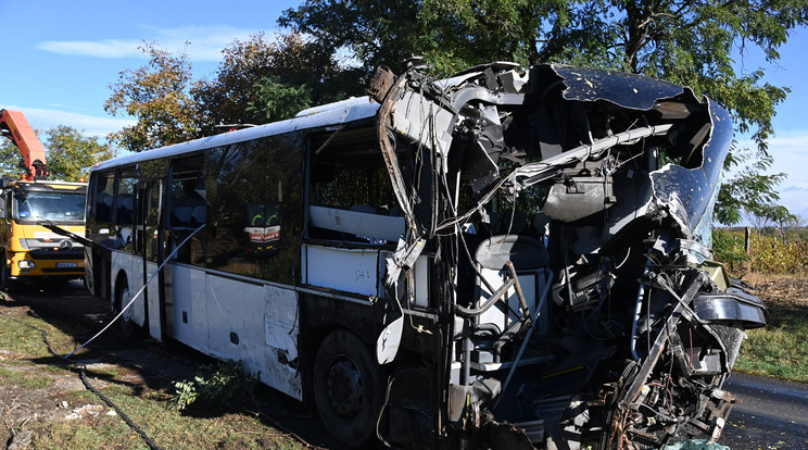 Oldalára dőlt egy autóbusz Seregélyes és Sárosd között, egy ember meghalt / Fotó: MTI/Mihádák Zoltán