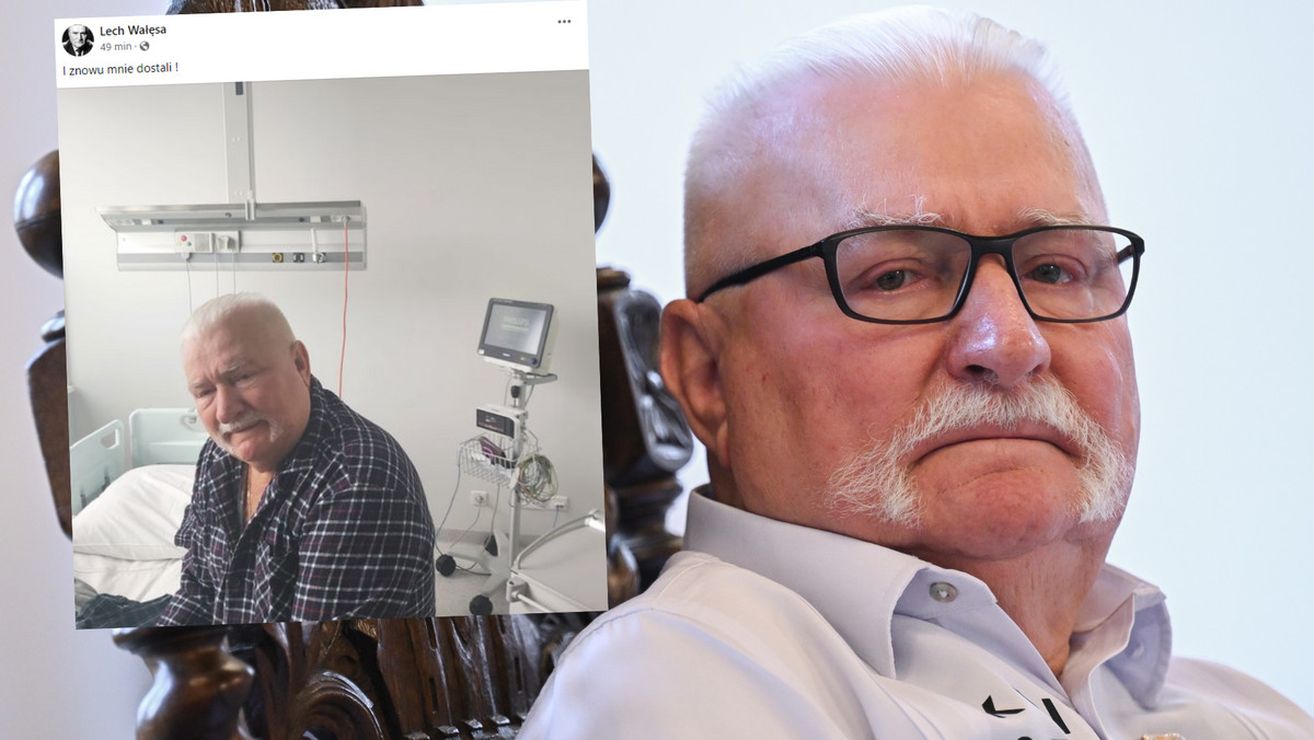 Lech Wałęsa trafił do szpitala. Opublikował zdjęcie. "Znowu mnie dostali"
