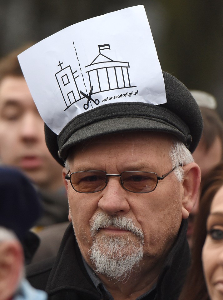 Protest przeciw finansowaniu Świątyni Opatrzności Bożej