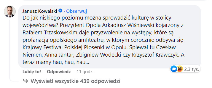Komentarz Janusza Kowalskiego
