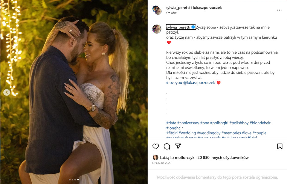Ślub Sylwii Peretti i Łukasza Porzuczka
