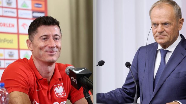 Donald Tusk i Robert Lewandowski